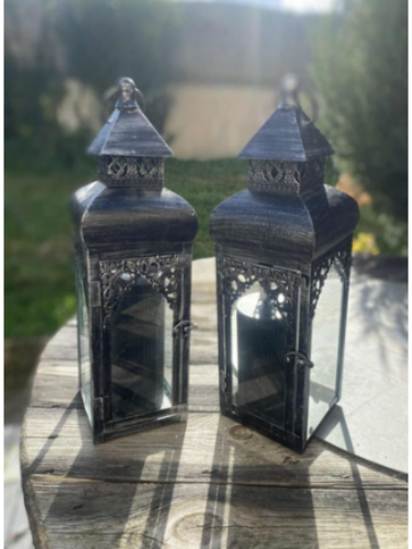 Magnifique lanterne noire mariage