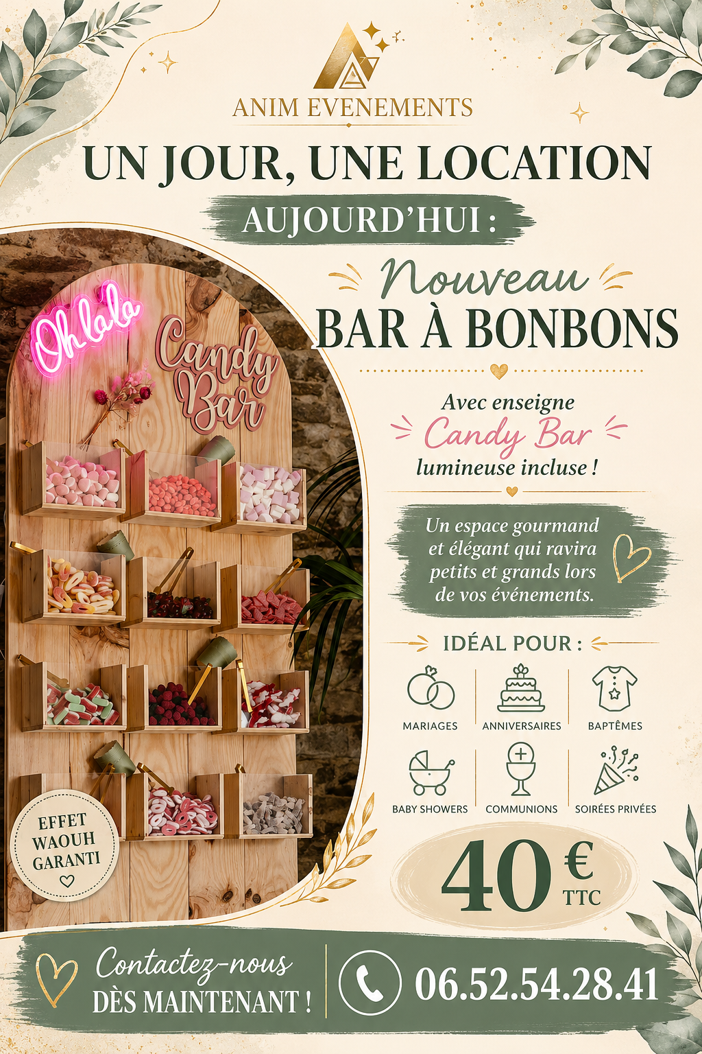 Location bar à bonbons, Candy bar